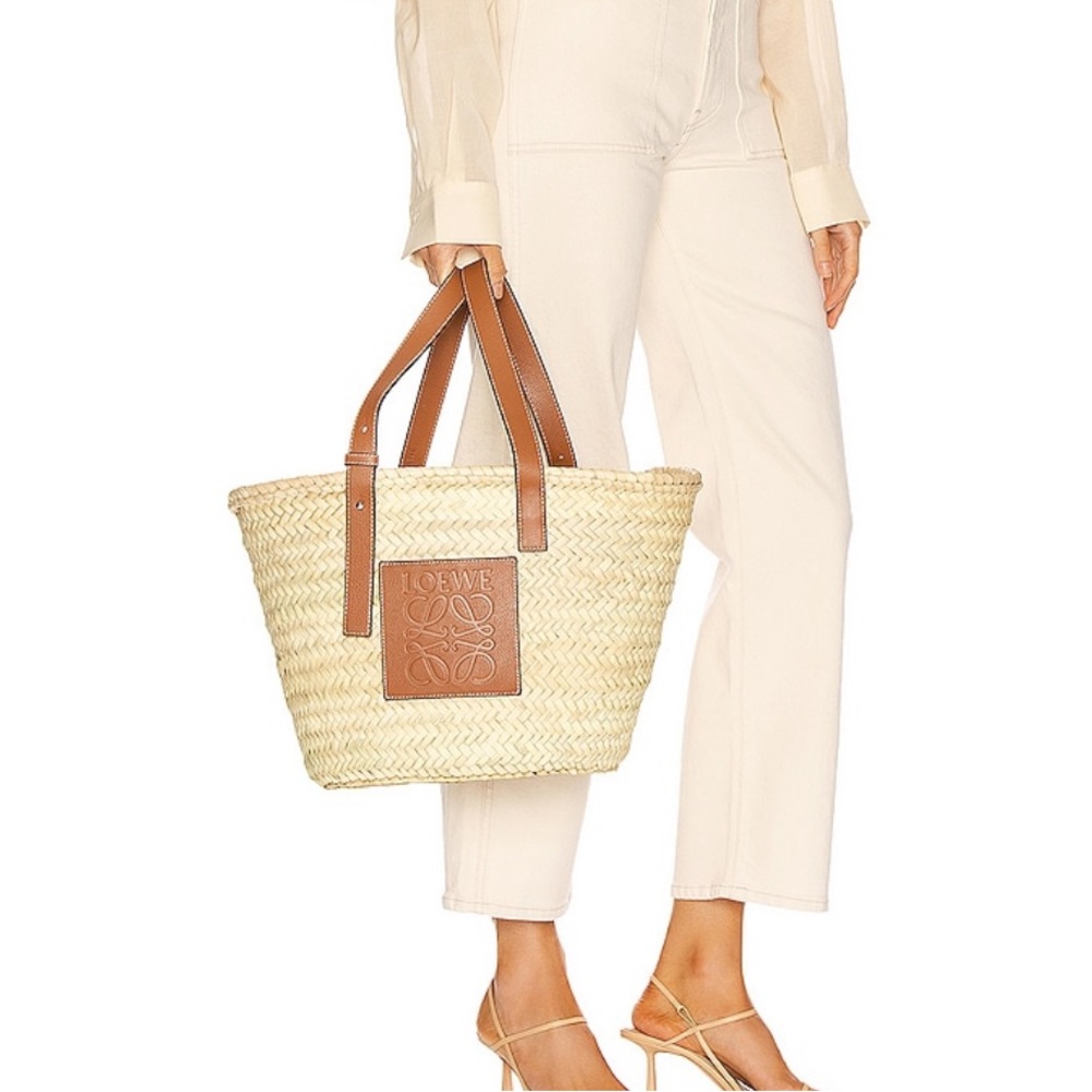 LOEWE Medium Woven Raffia Basket Bag